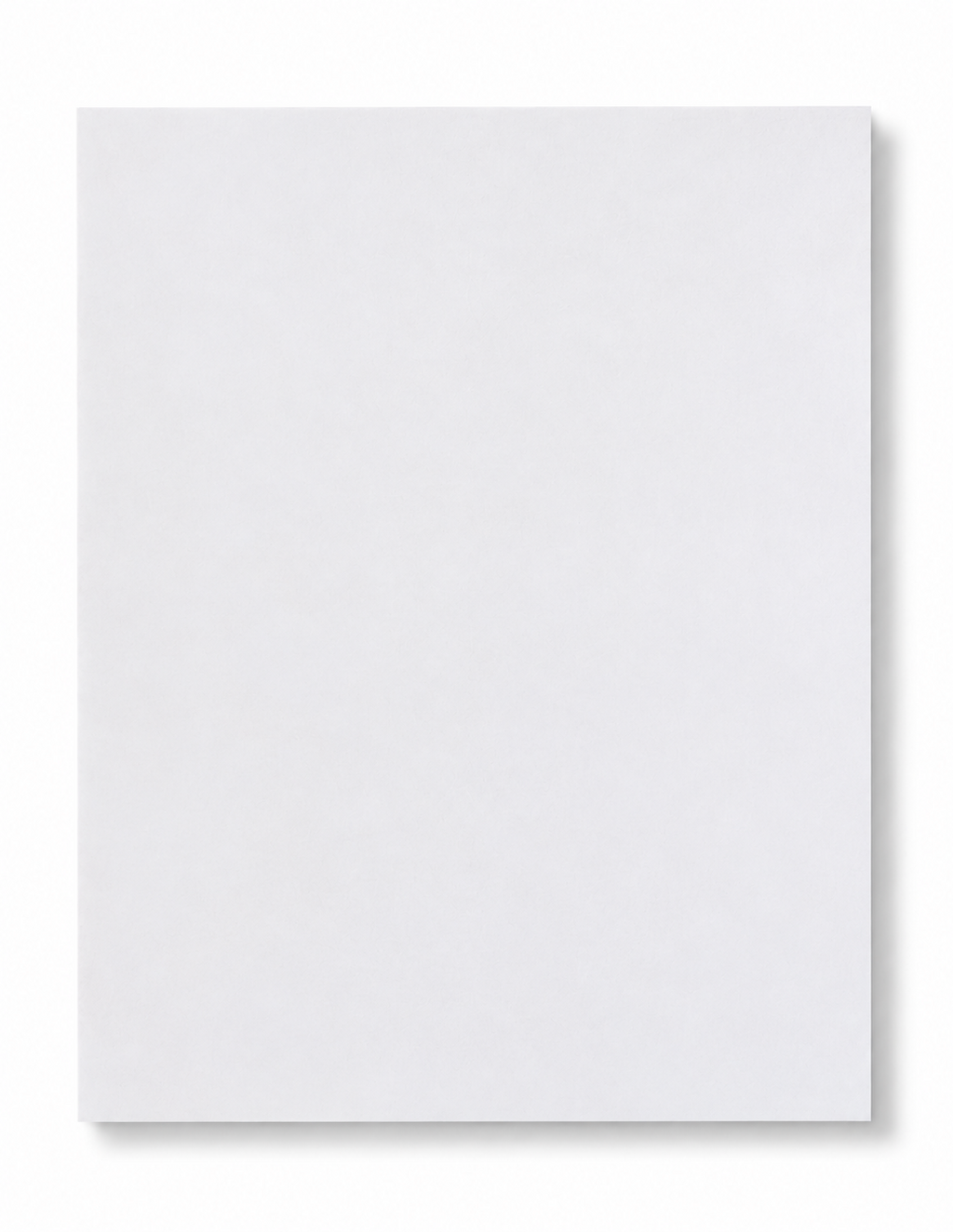 Single white chipboard sheet
